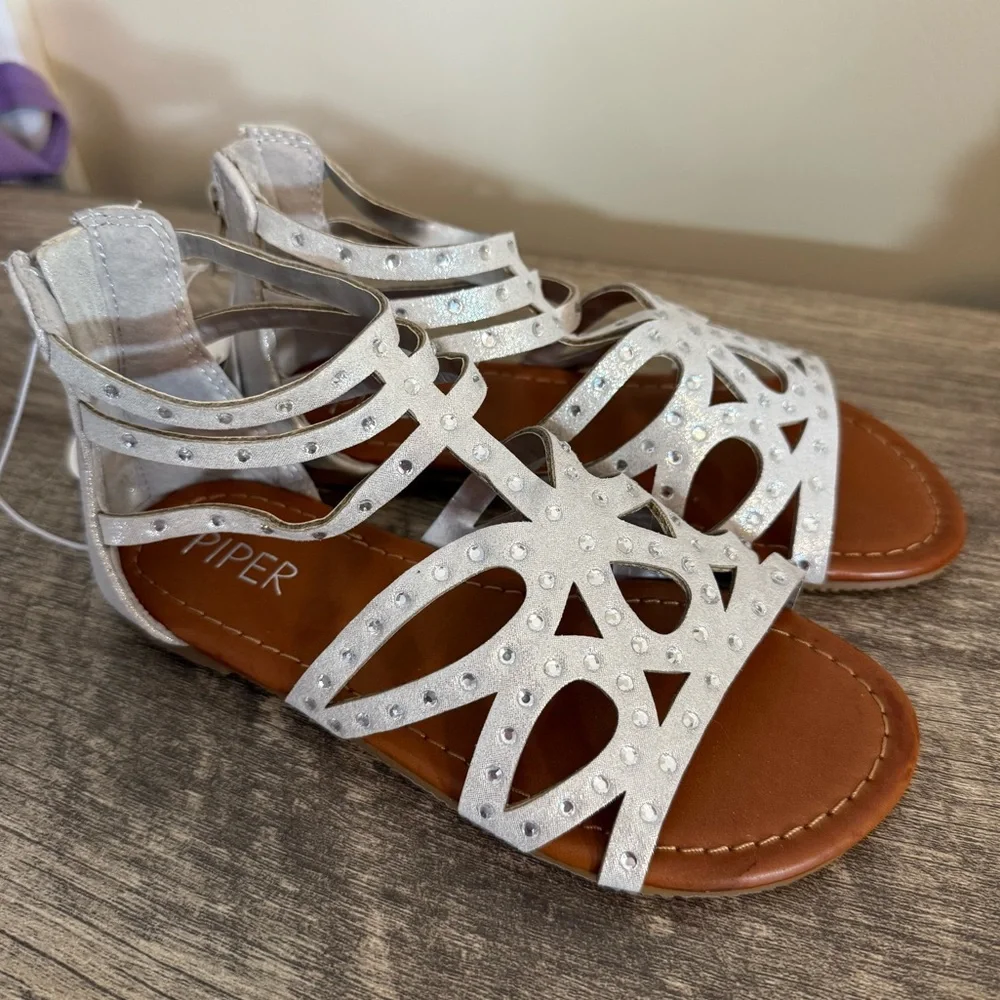 Piper Silver Sandals (New) Size 13 & Skechers in play condition Size 13.5